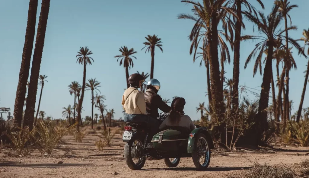 Explorer la Palmeraie de Marrakech en sidecar vintage 1 Visiter la Palmeraie en sidecar - Marrakech insiders